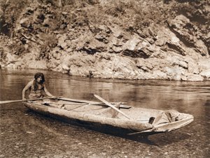 A Yurok in His Dugout Canoe